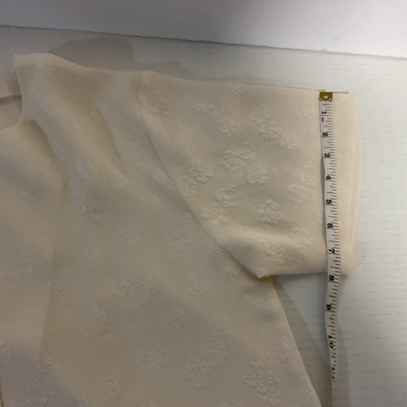 Khaisilk Short Sleeve Silk Cream Button Up Tunic Size S - Picture 9 of 9